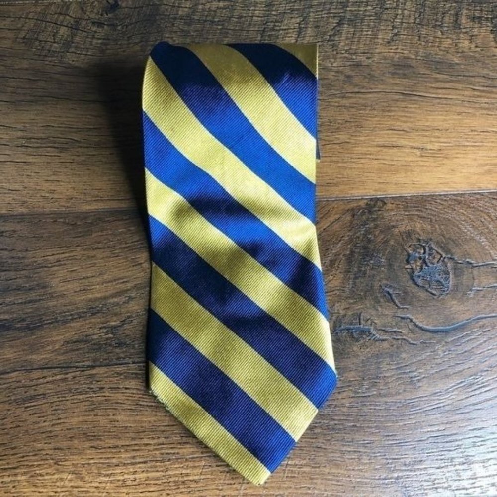J. Crew Yellow and Blue Handmade‎ Silk Tie
